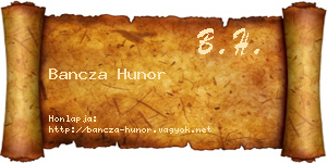 Bancza Hunor névjegykártya